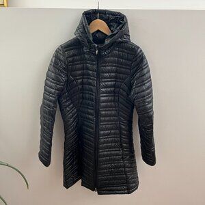 Patagonia Long Black Goose Down Puffer Coat Size Medium